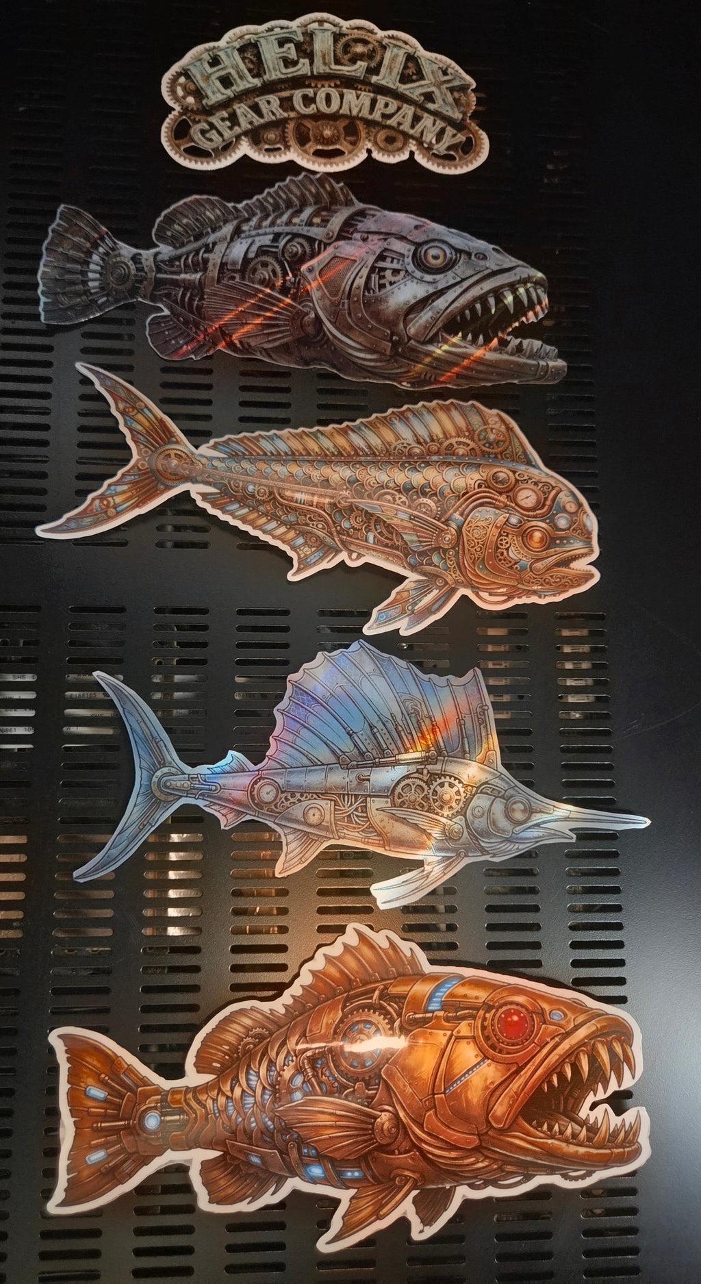 Geared Up Fish Sticker Pack
