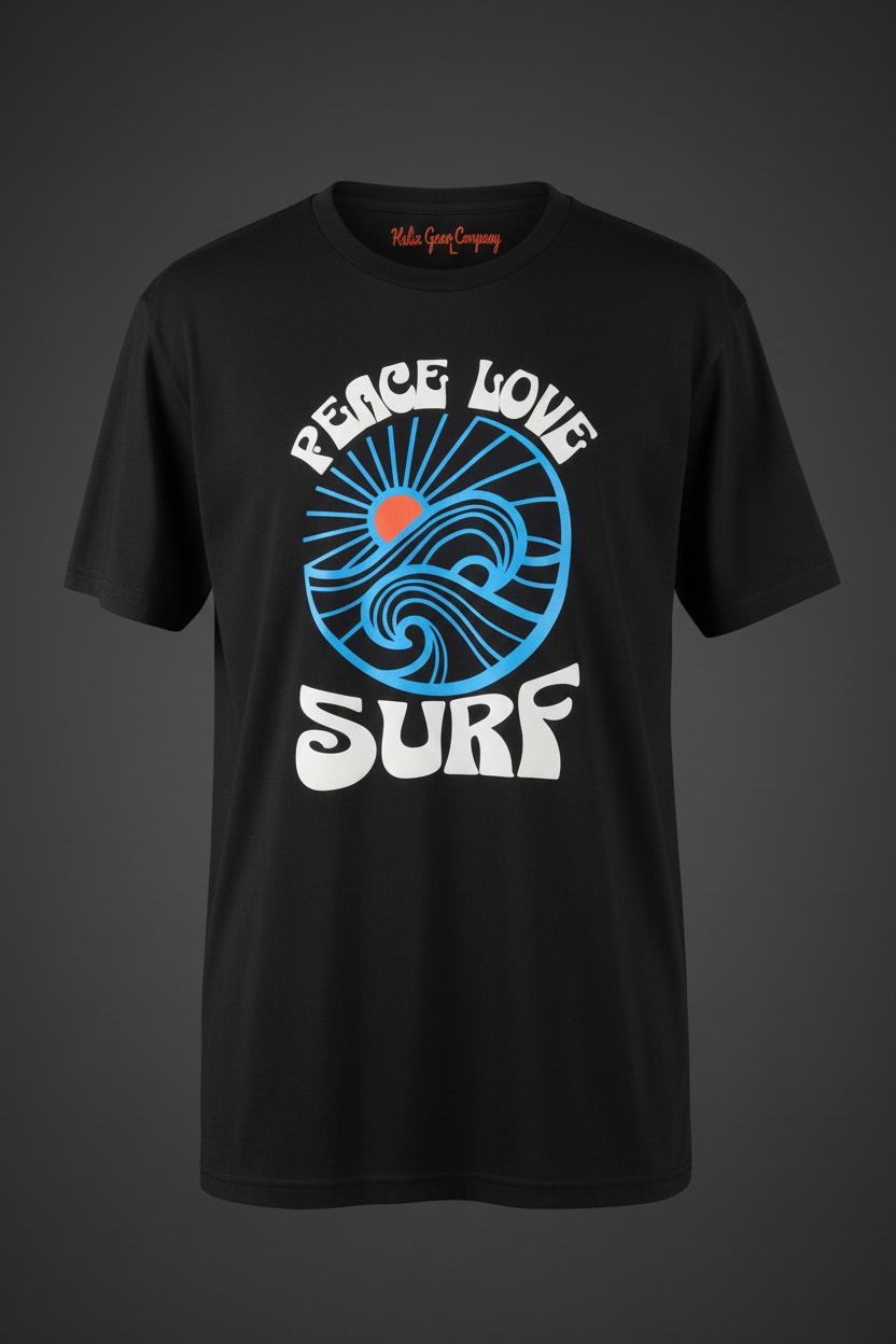 Peace Love Surf Tee - Front Mockup