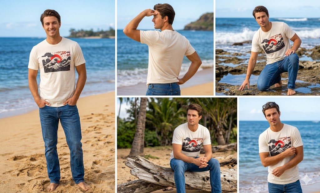 Kanagawa Cherry Blossom Wave T-Shirt